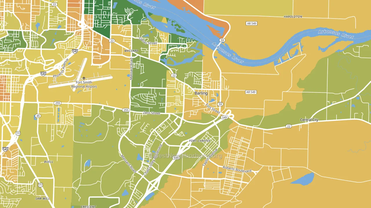 Barling, AR block-group voter-turnout map