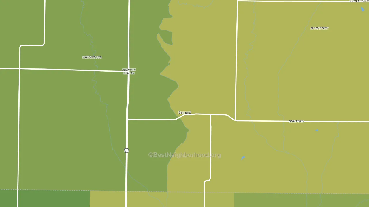 Barnard, MO block-group voter-turnout map