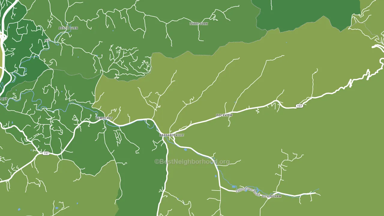 Barnardsville, NC block-group voter-turnout map