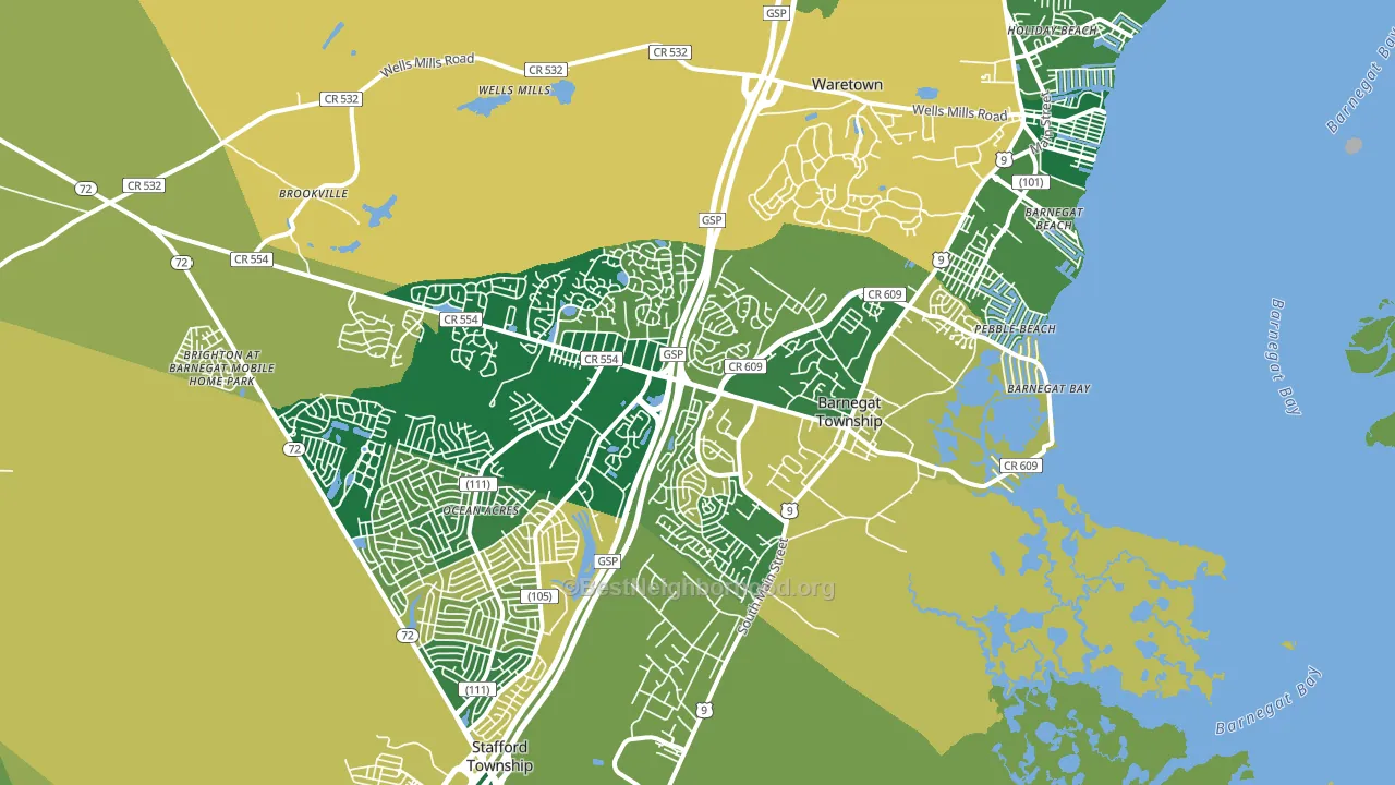Barnegat, NJ block-group voter-turnout map