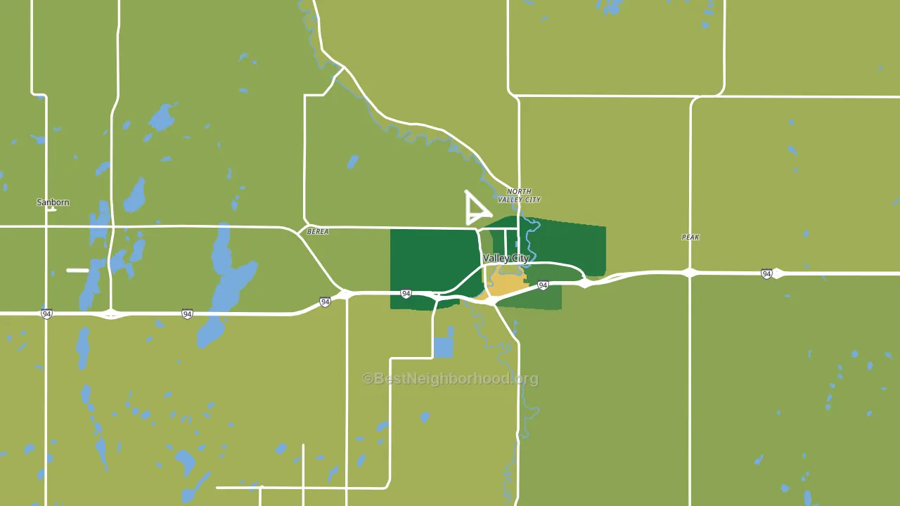 Barnes County, ND block-group voter-turnout map