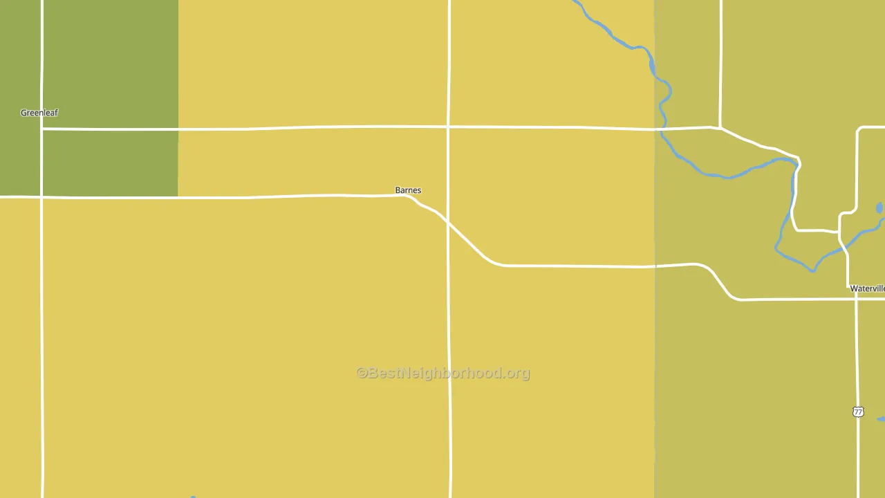 Barnes, KS block-group voter-turnout map