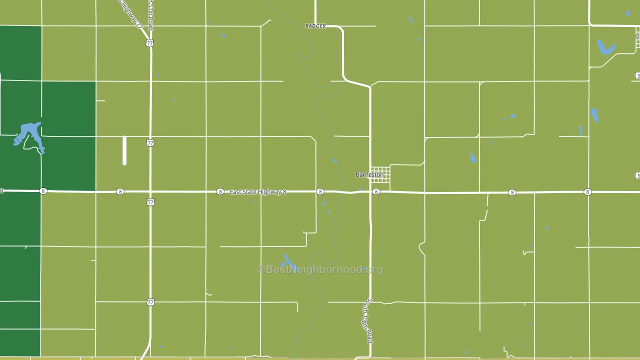 Barneston, NE block-group voter-turnout map
