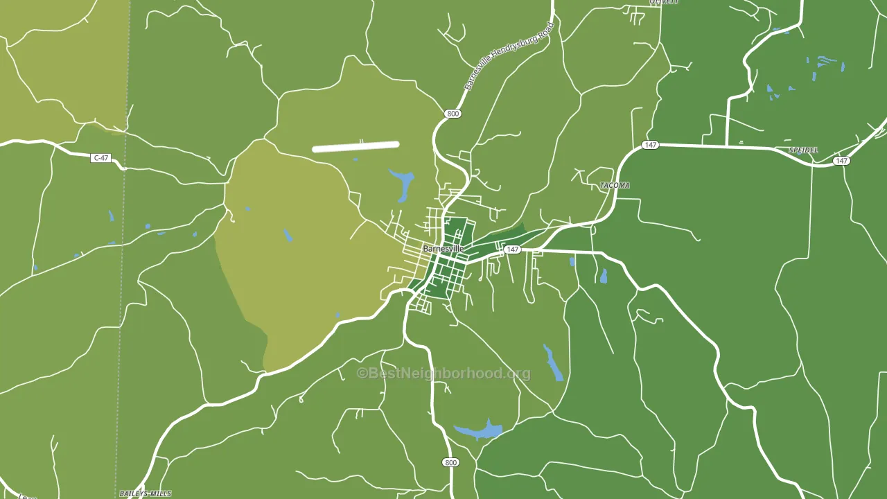 Barnesville Historic District, Barnesville, OH block-group voter-turnout map