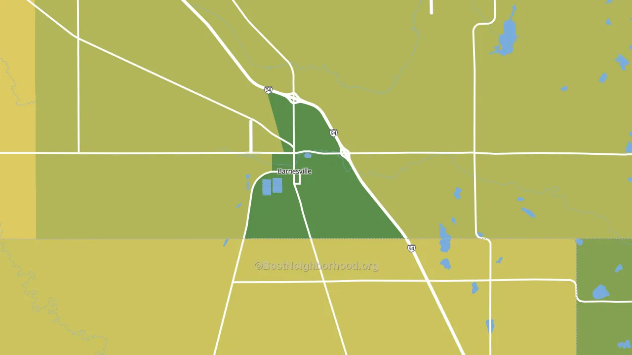 Barnesville, MN block-group voter-turnout map