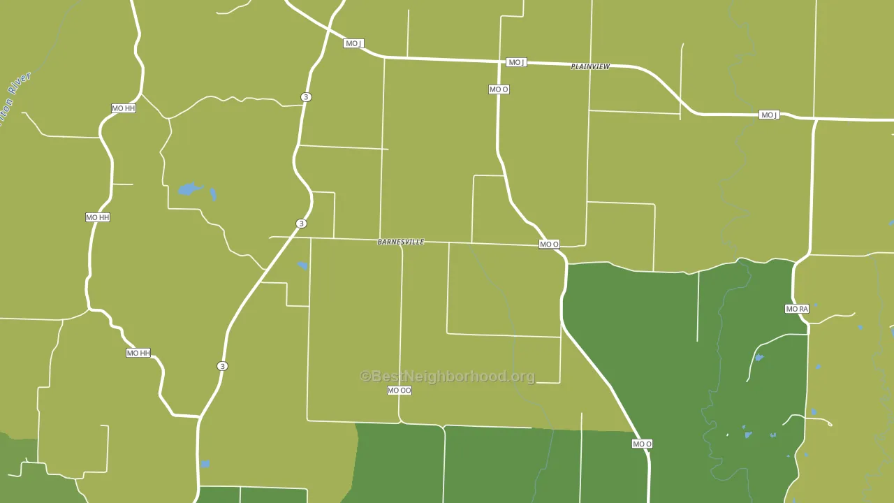 Barnesville, MO block-group voter-turnout map