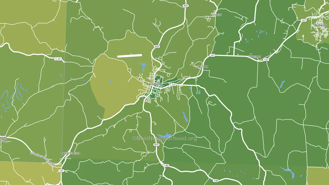 Barnesville, OH block-group voter-turnout map