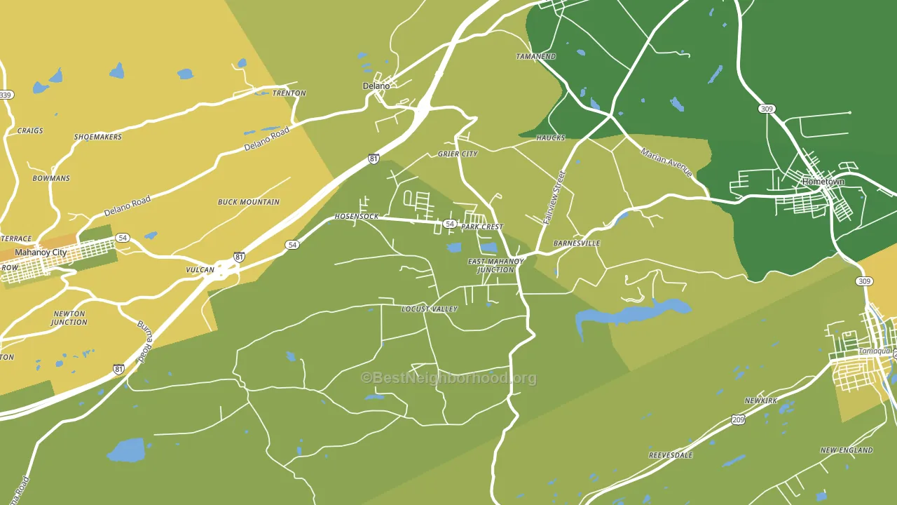 Barnesville, PA block-group voter-turnout map