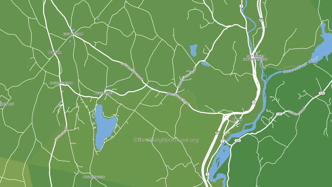 Barnet, VT block-group voter-turnout map