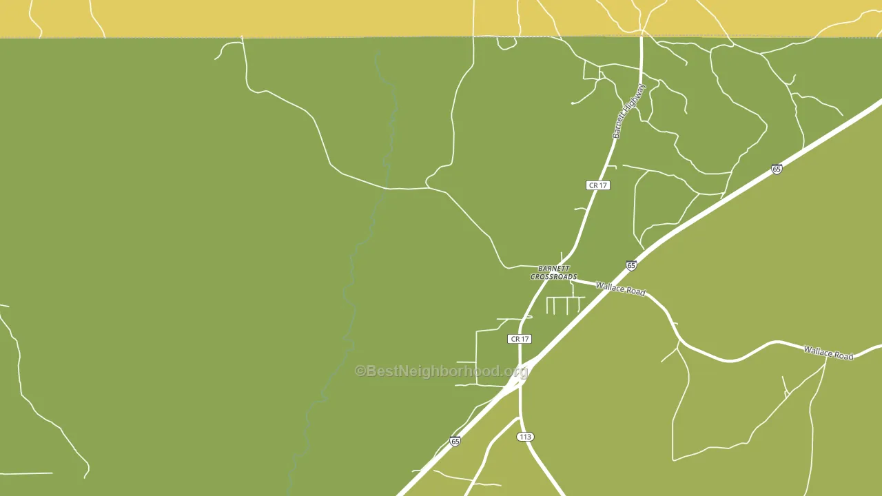 Barnett Crossroads, AL block-group voter-turnout map