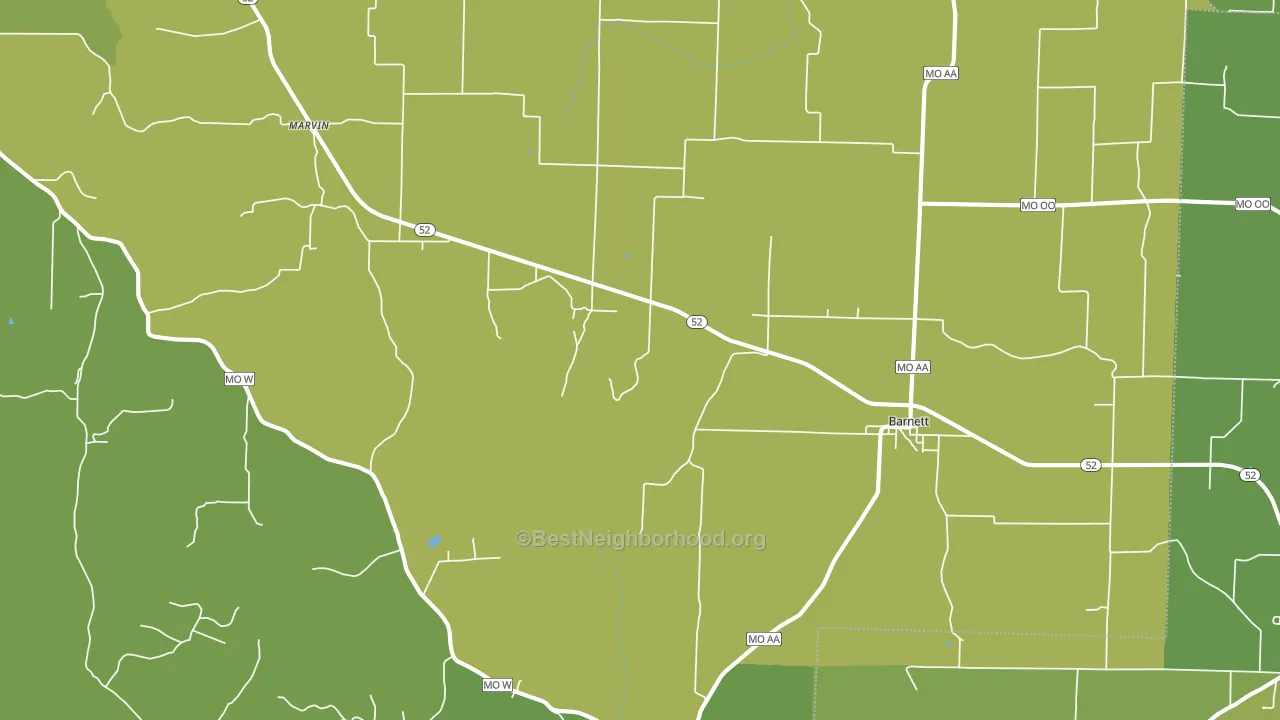 Barnett, MO block-group voter-turnout map