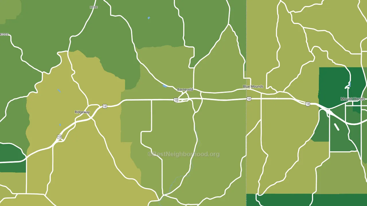 Barneveld, WI block-group voter-turnout map