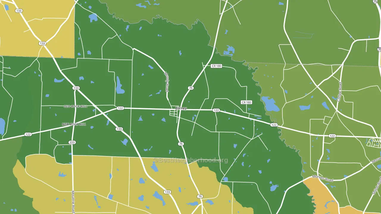 Barney, GA block-group voter-turnout map