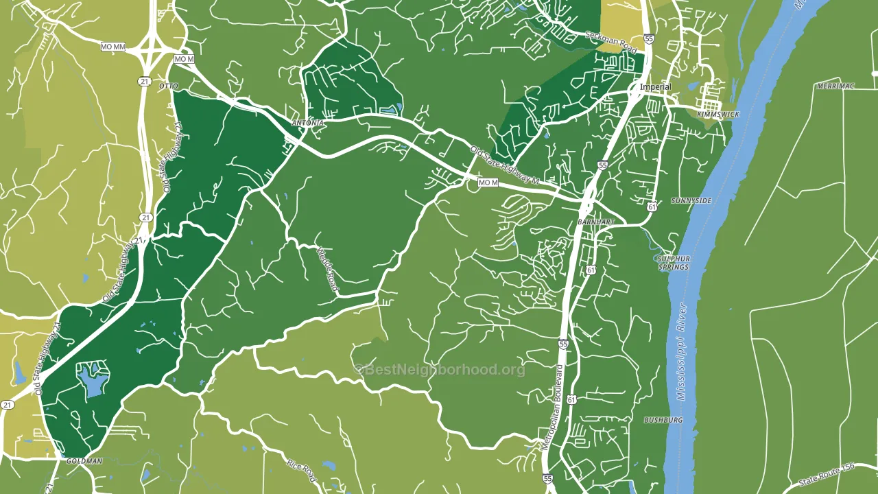 Barnhart, MO block-group voter-turnout map