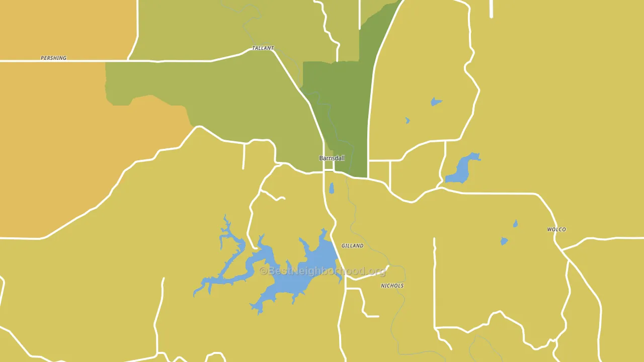 Barnsdall, OK block-group voter-turnout map