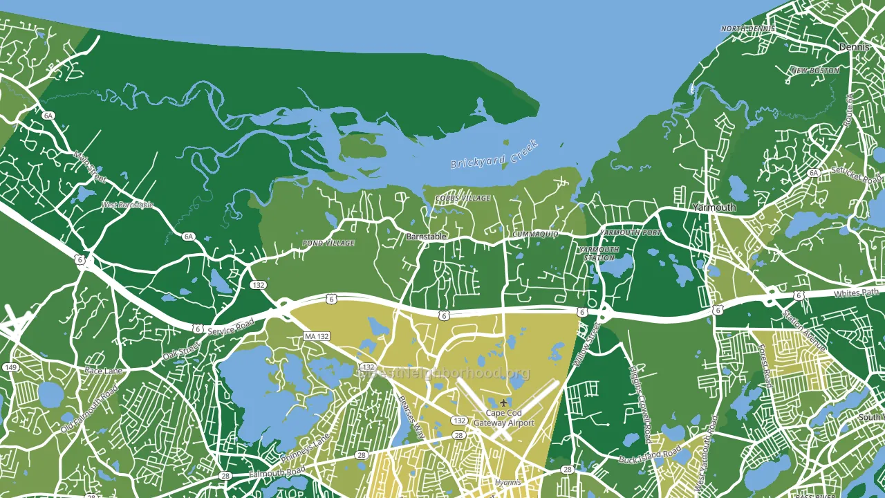 Barnstable, MA block-group voter-turnout map