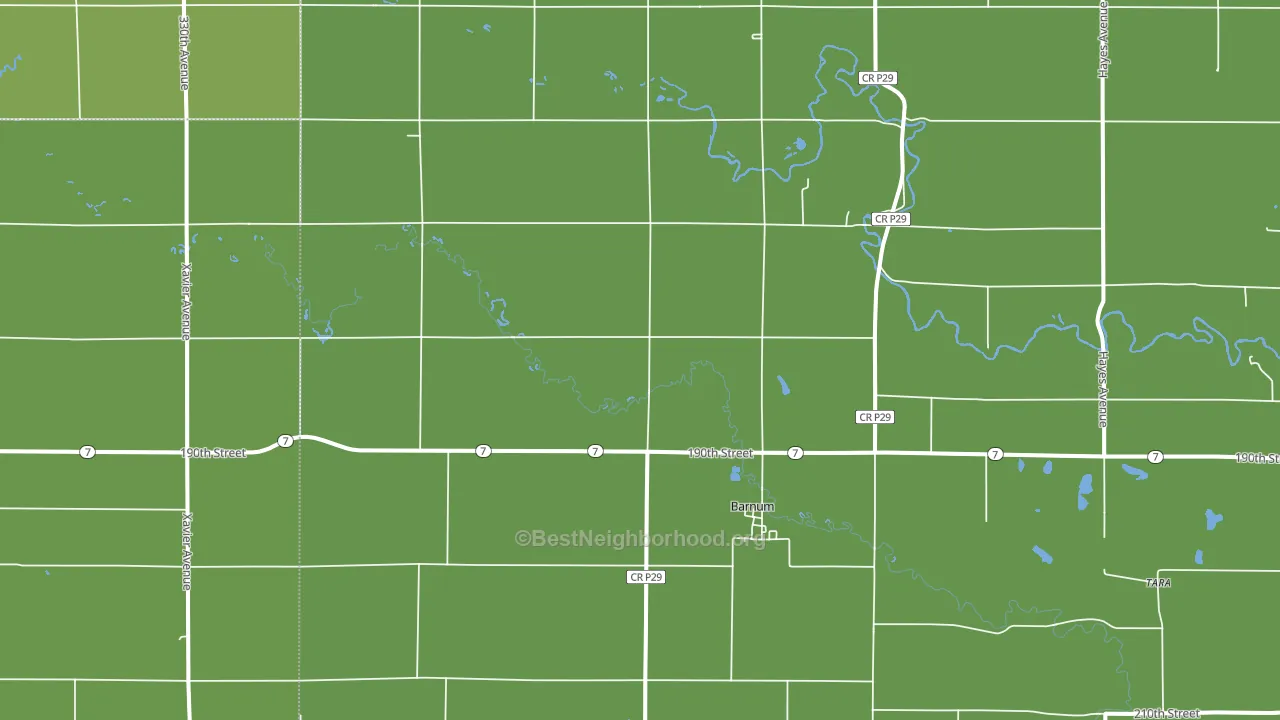 Barnum, IA block-group voter-turnout map