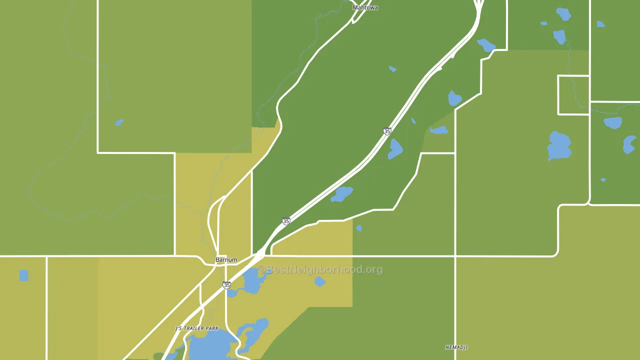 Barnum, MN block-group voter-turnout map