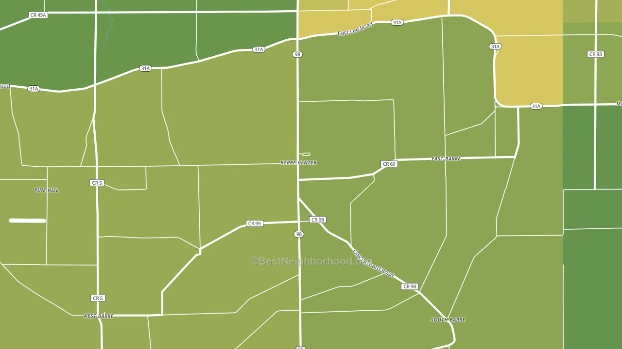 Barre Center, NY block-group voter-turnout map
