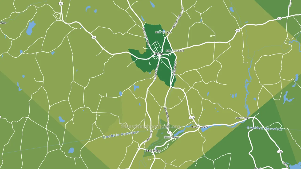 Barre, MA block-group voter-turnout map