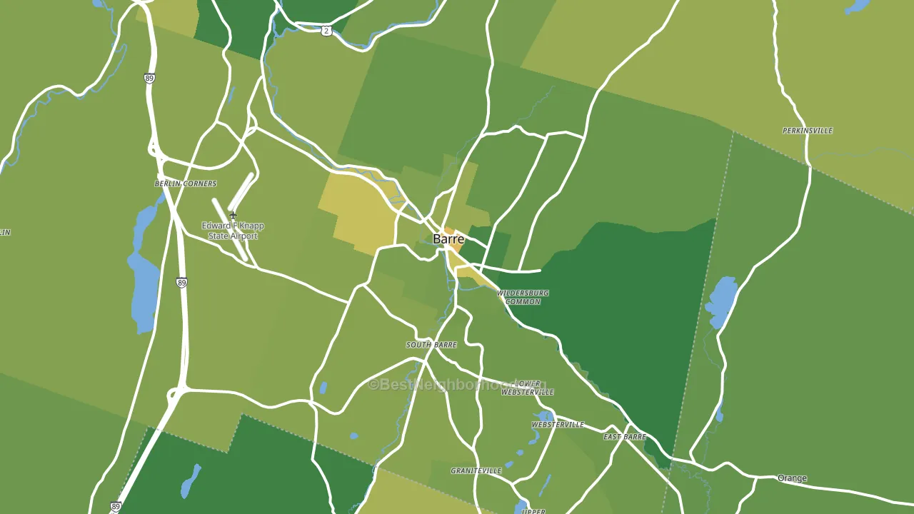 Barre, VT block-group voter-turnout map