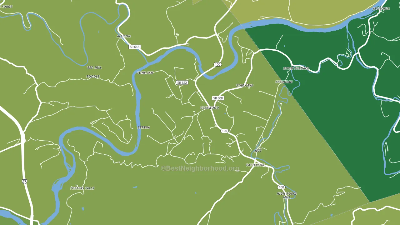 Barren Springs, VA block-group voter-turnout map