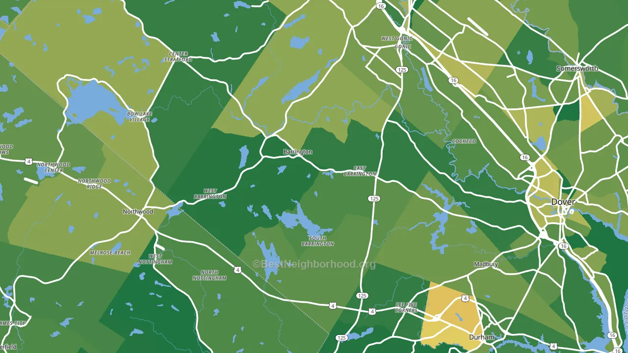 Barrington, NH block-group voter-turnout map