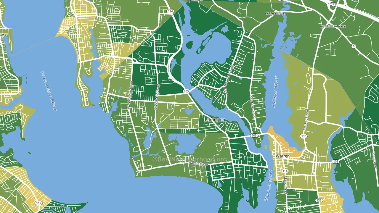 Barrington, RI block-group voter-turnout map