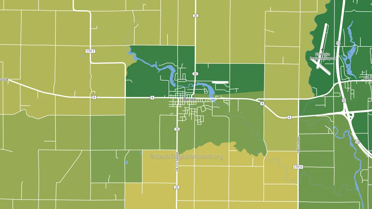 Barron, WI block-group voter-turnout map