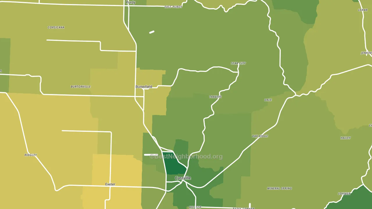 Barry County, MO block-group voter-turnout map