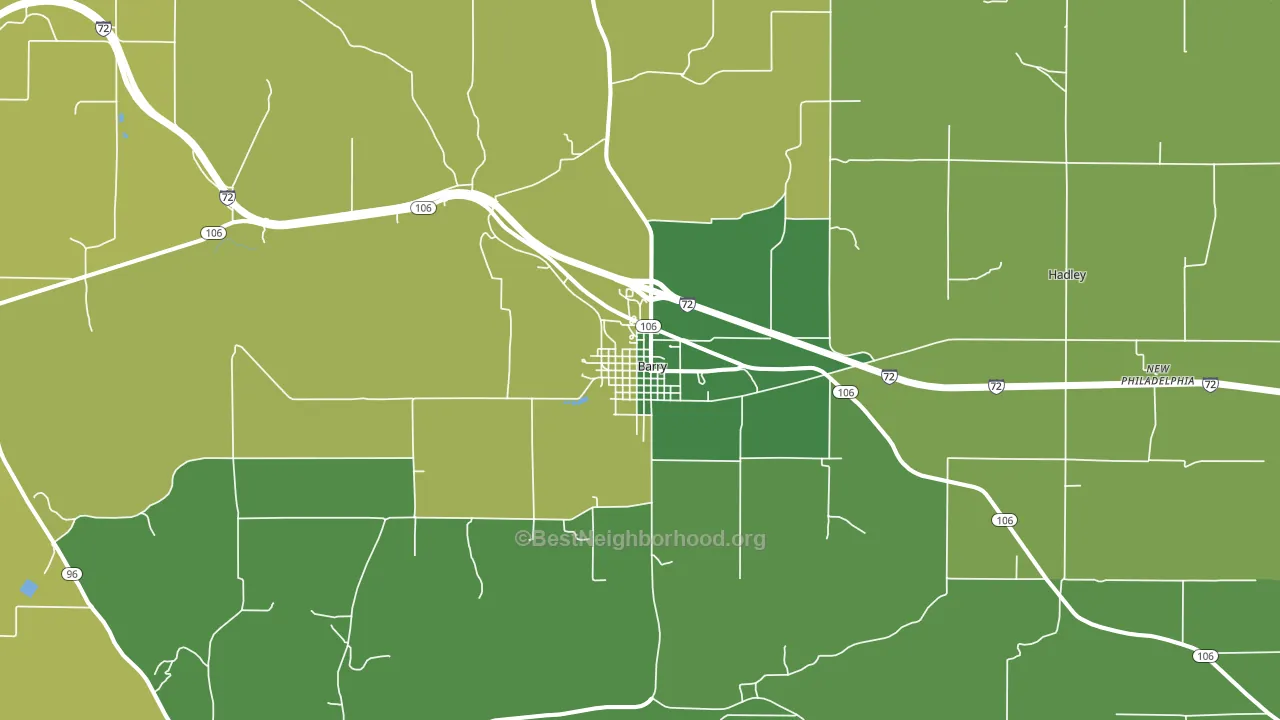 Barry, IL block-group voter-turnout map
