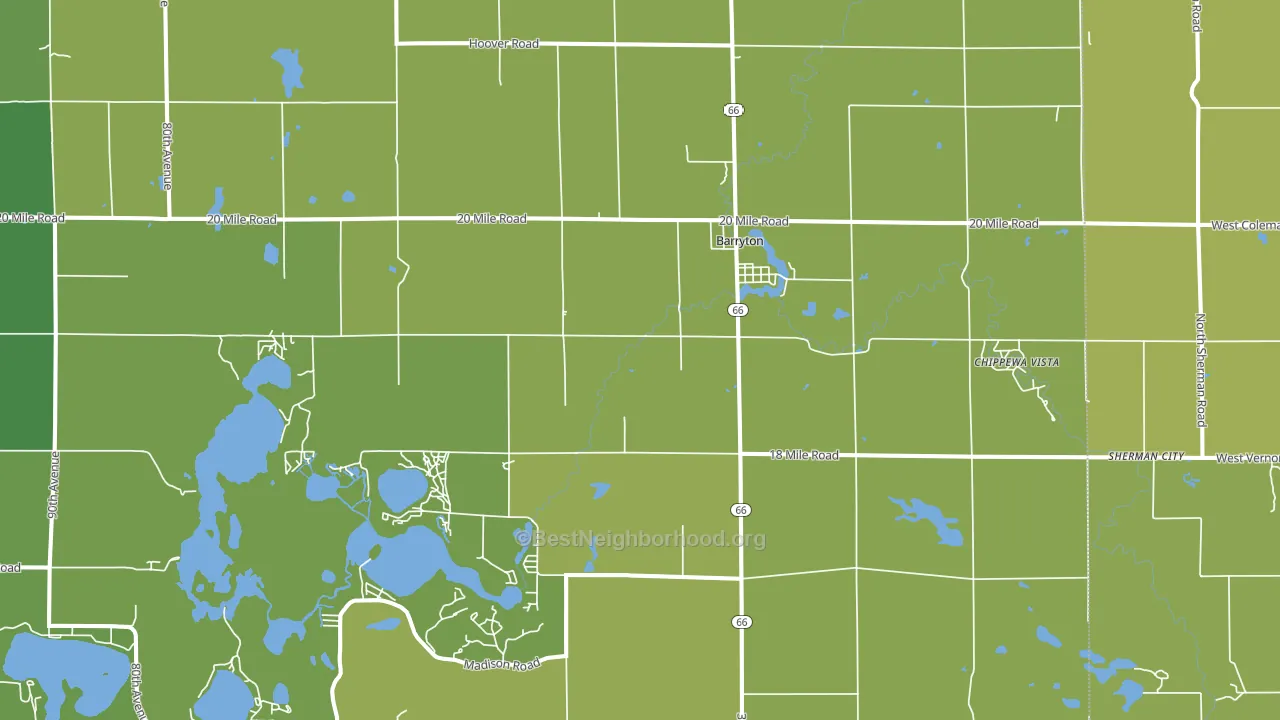 Barryton, MI block-group voter-turnout map