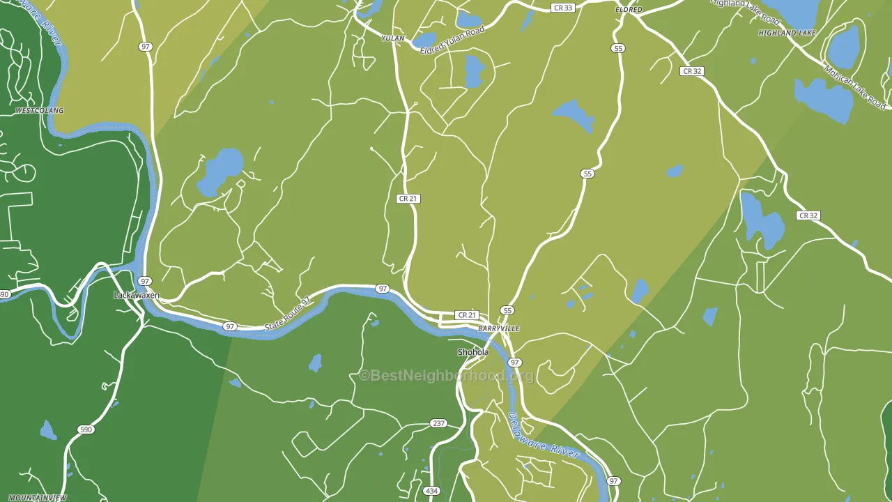 Barryville, NY block-group voter-turnout map