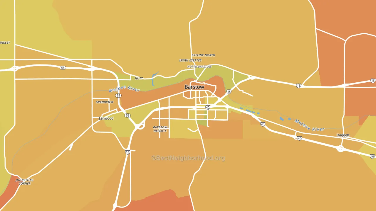 Barstow, CA block-group voter-turnout map