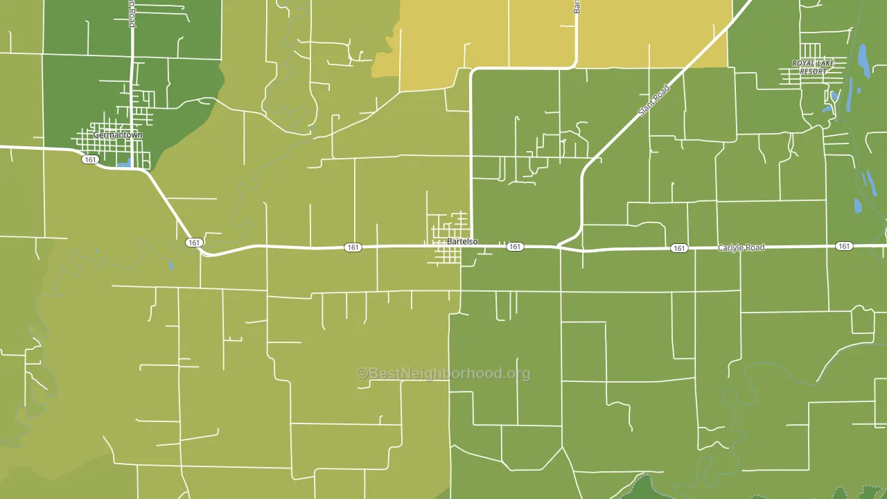 Bartelso, IL block-group voter-turnout map