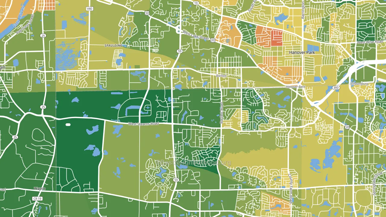 Bartlett, IL block-group voter-turnout map