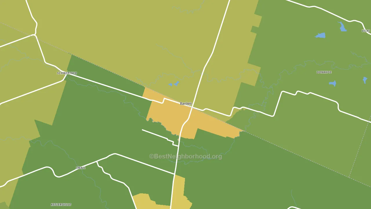 Bartlett, TX block-group voter-turnout map