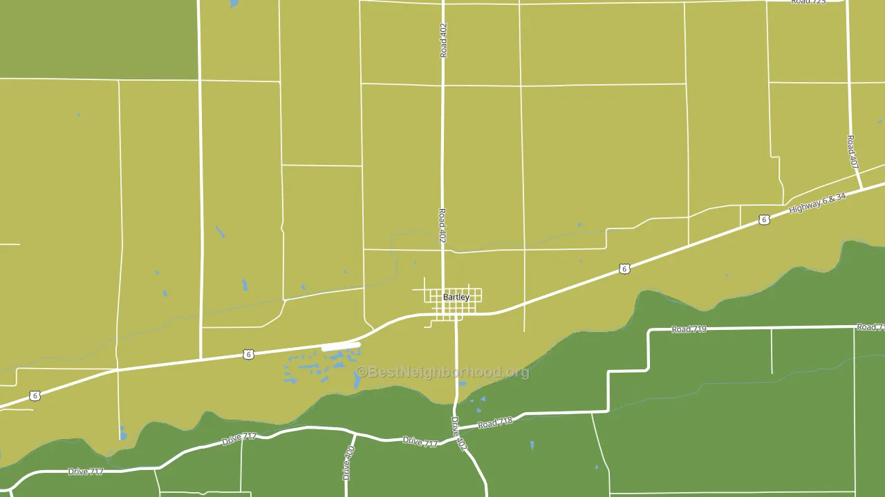 Bartley, NE block-group voter-turnout map