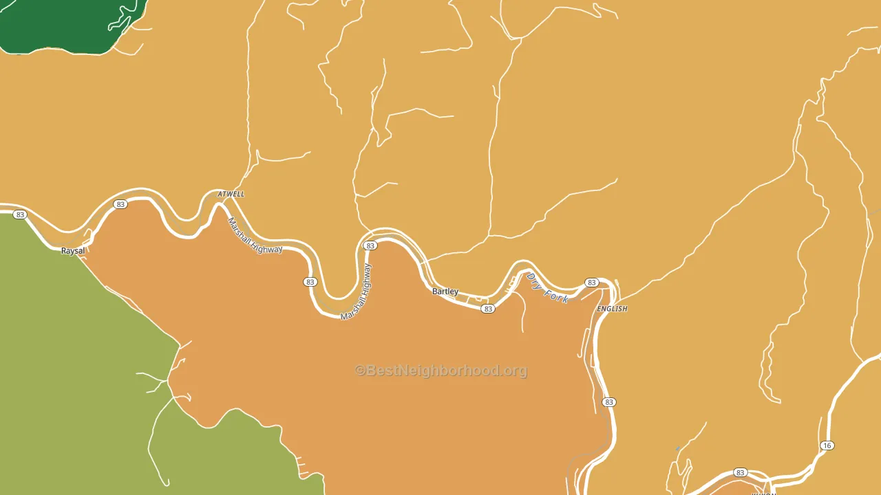 Bartley, WV block-group voter-turnout map