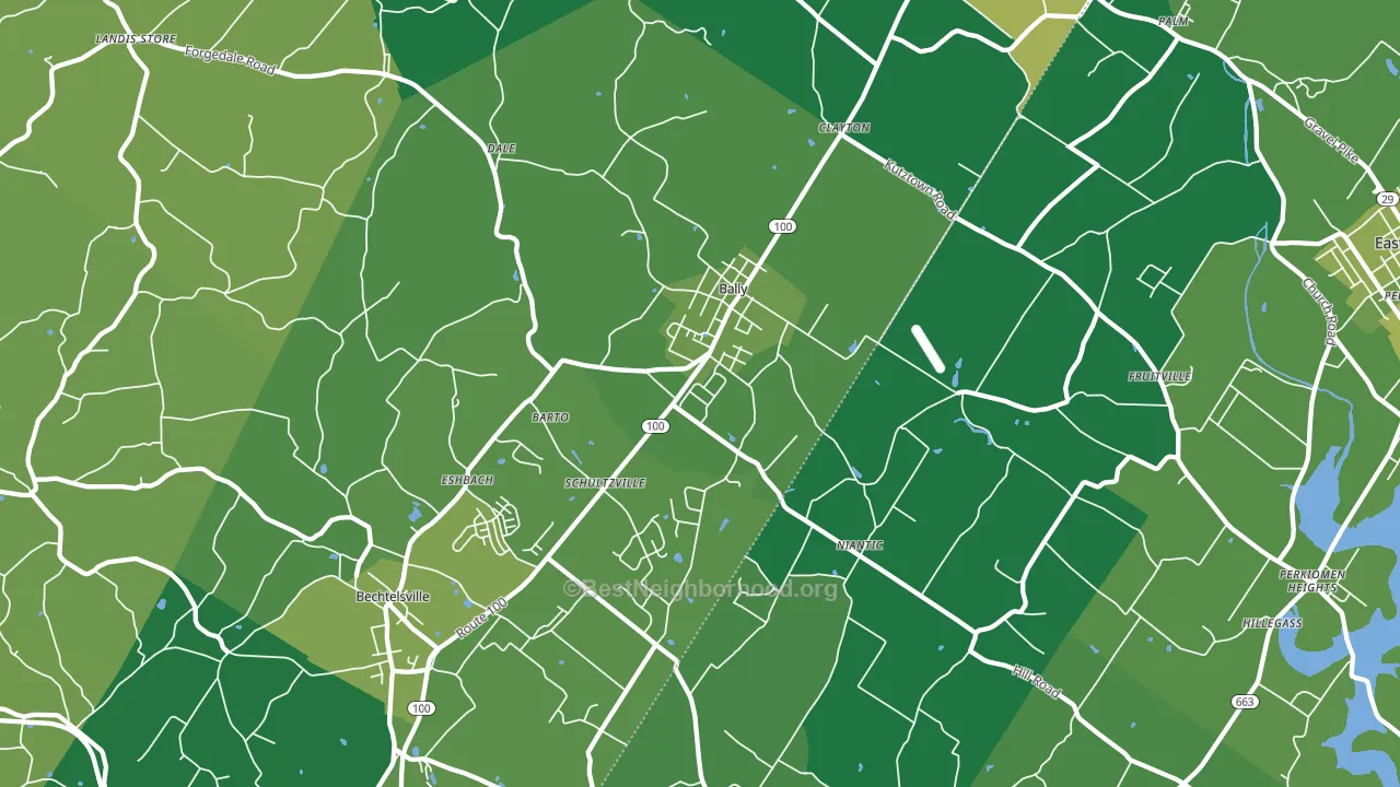 Barto, PA block-group voter-turnout map