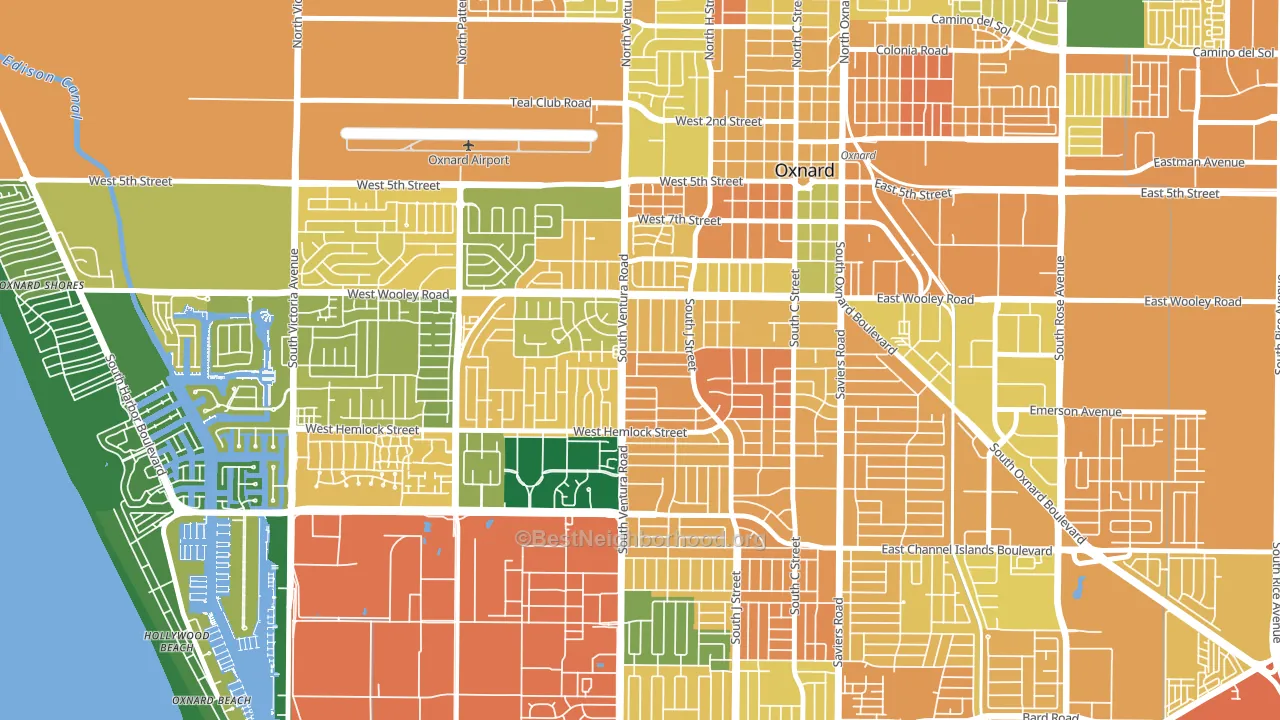 Bartolo Square North, Oxnard, CA block-group voter-turnout map