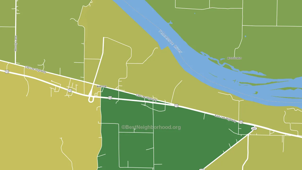 Barton, AL block-group voter-turnout map
