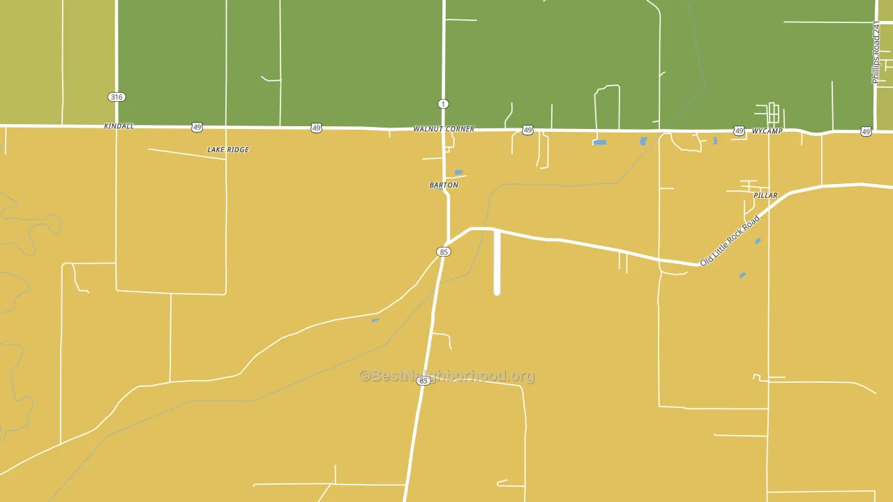 Barton, AR block-group voter-turnout map