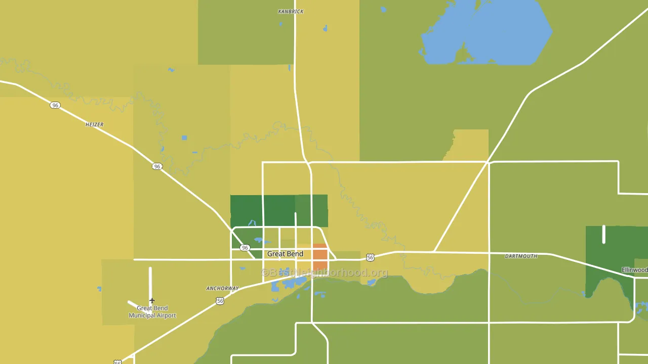 Barton County, KS block-group voter-turnout map