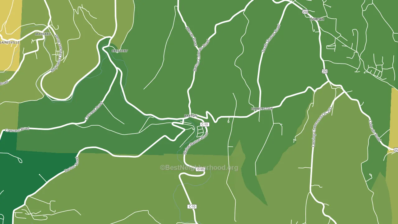 Barton, OH block-group voter-turnout map