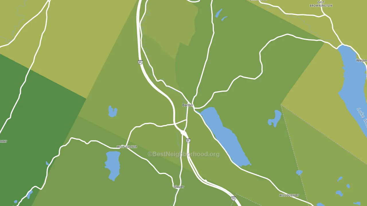 Barton, VT block-group voter-turnout map