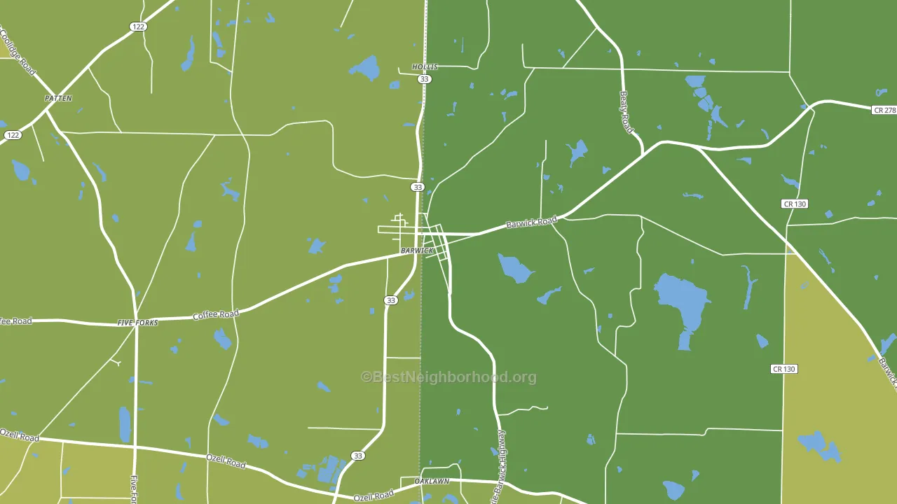 Barwick, GA block-group voter-turnout map
