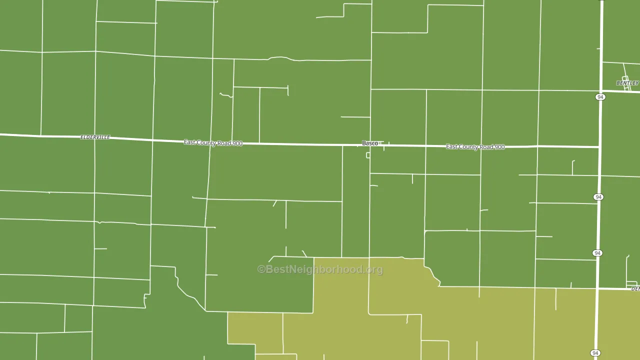 Basco, IL block-group voter-turnout map