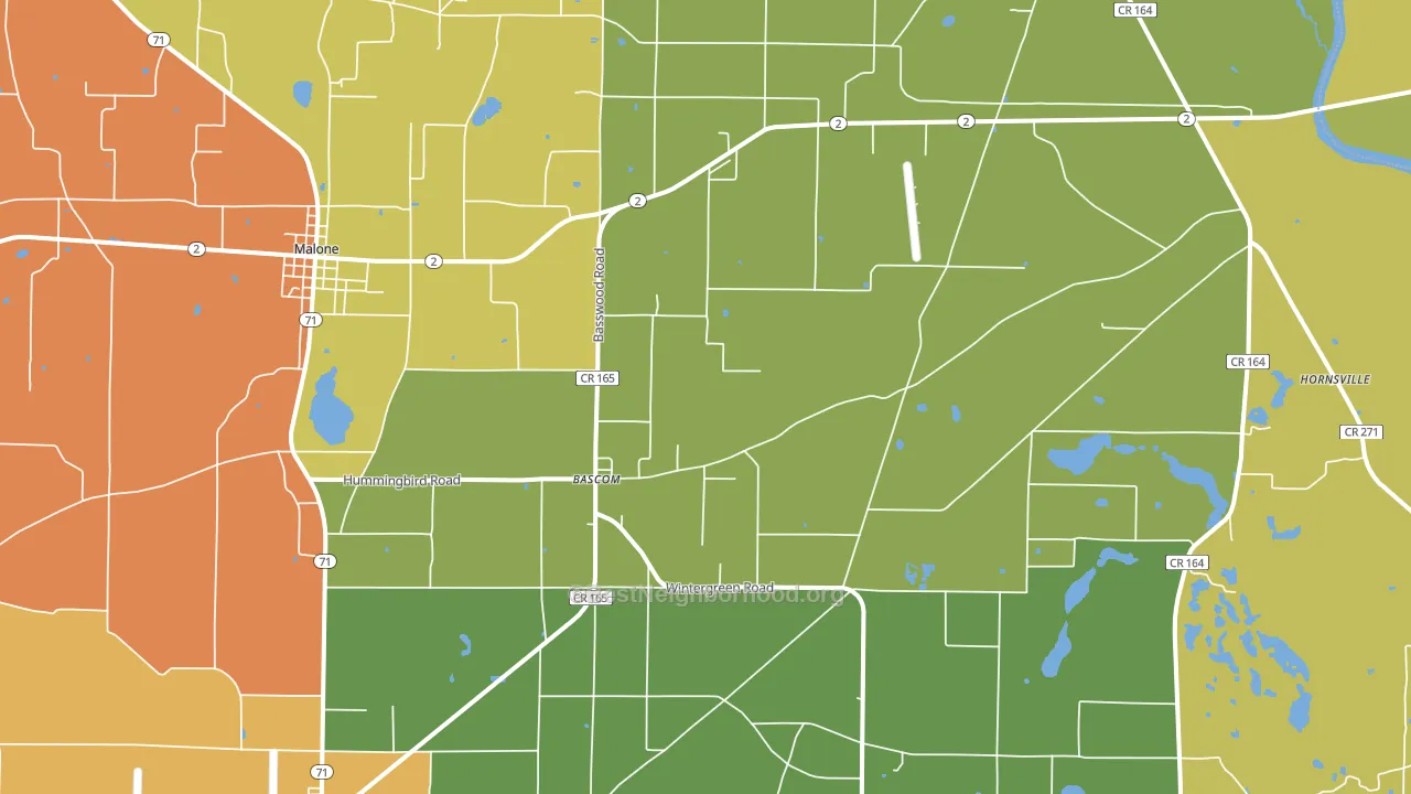 Bascom, FL block-group voter-turnout map