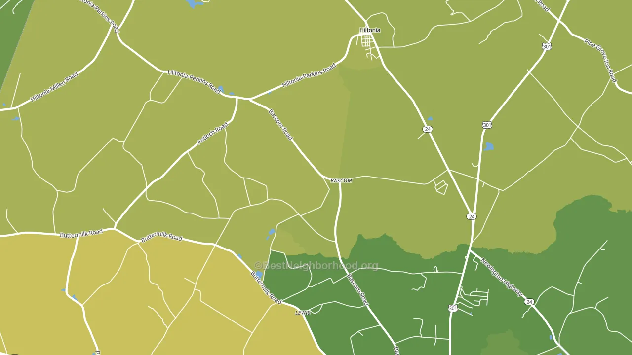 Bascom, GA block-group voter-turnout map